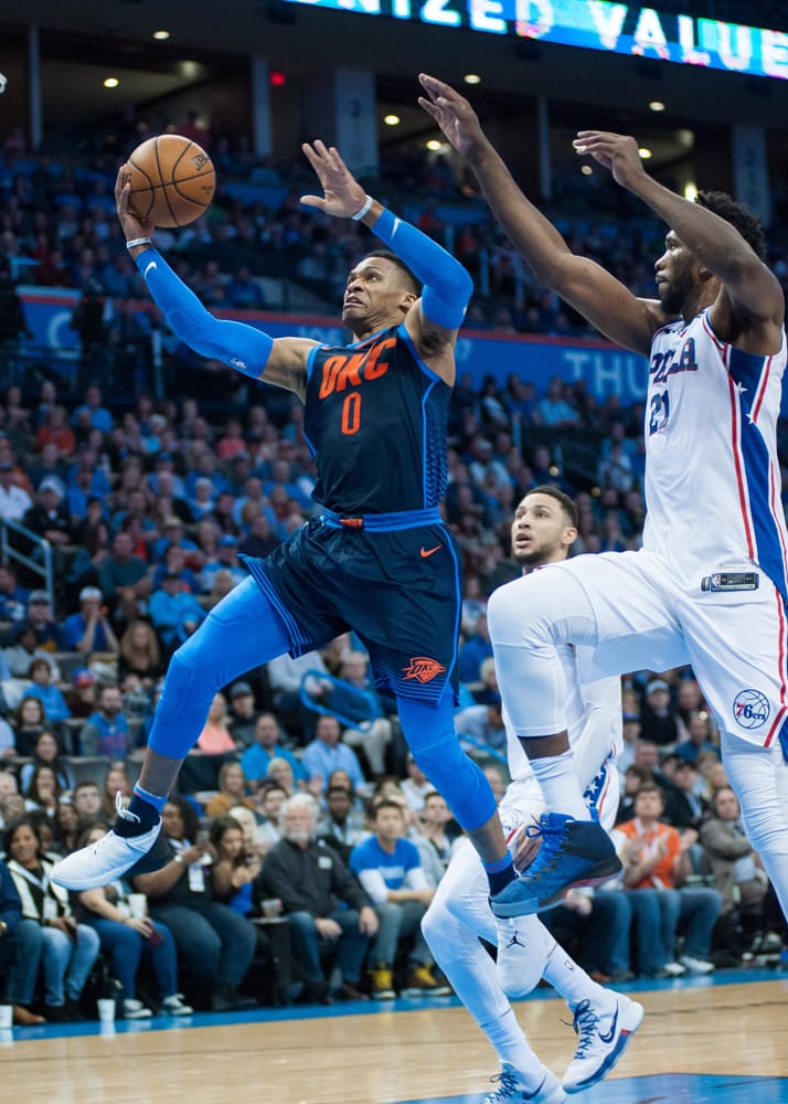 Westbrook y George encabezan el triunfo de Thunder sobre Sixers