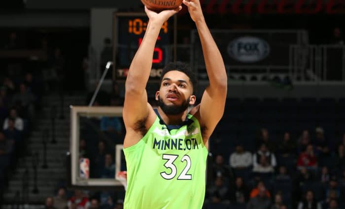 Partidazo y lesión de Karl-Anthony Towns ante Wizards