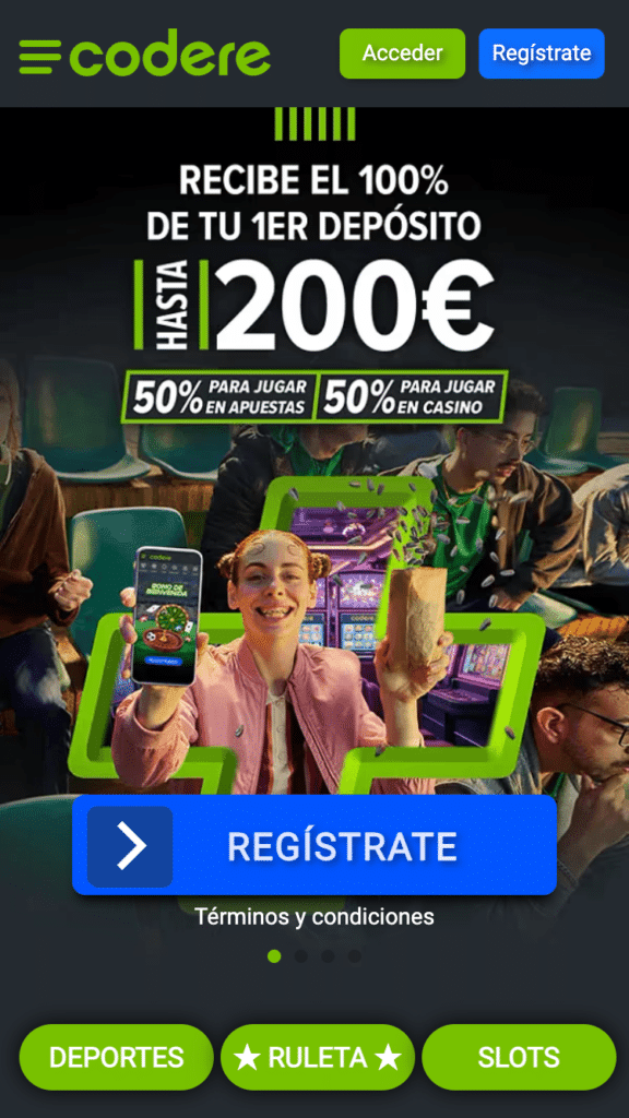 bono de bienvenida Codere: hasta 200 euros