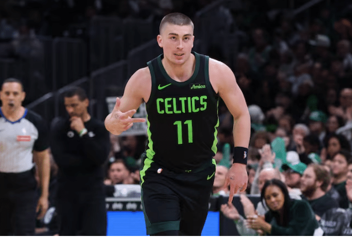Payton Pritchard. Mandatory Credit: Paul Rutherford-Imagn Images