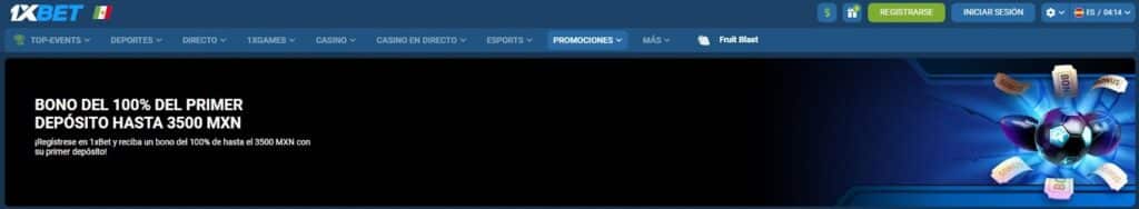 bono de bienvenida de 1xbet Mexico