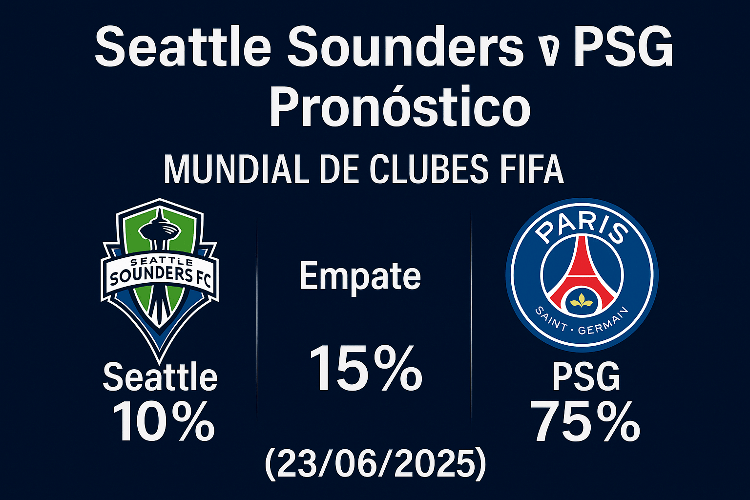 Pronóstico Seattle Sounders vs PSG – Mundial de Clubes FIFA (23062025)