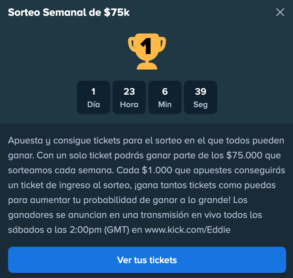sorteo semanal en Stake México