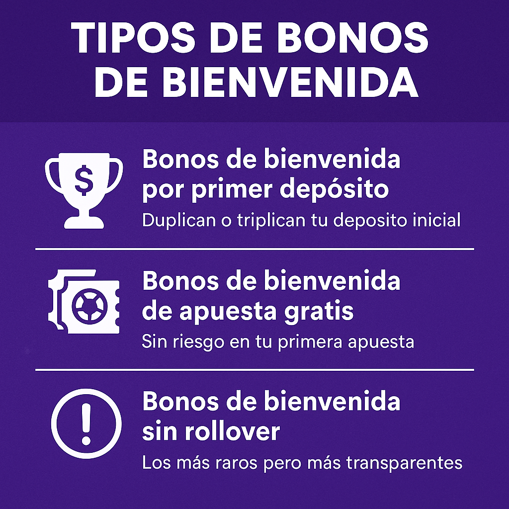 tipos de bonos de bienvenida en las mejores casas de apuestas en chile
