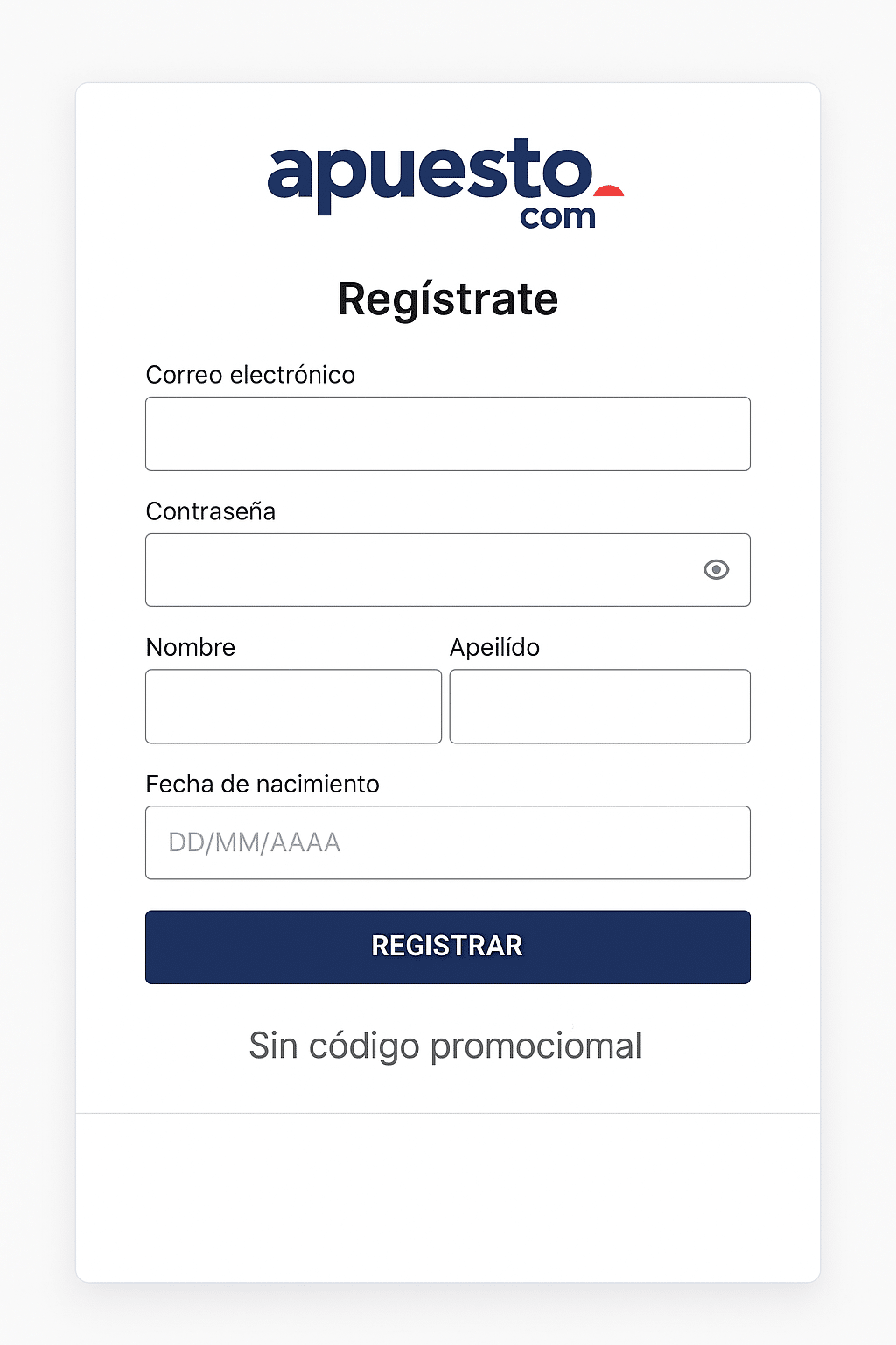 registro sin código promocional apuesto.com