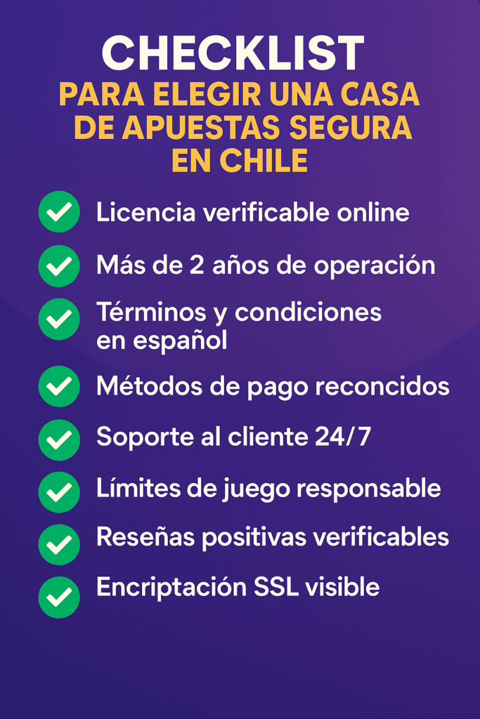 checklist para elegir las mejores páginas de apuestas en chile
