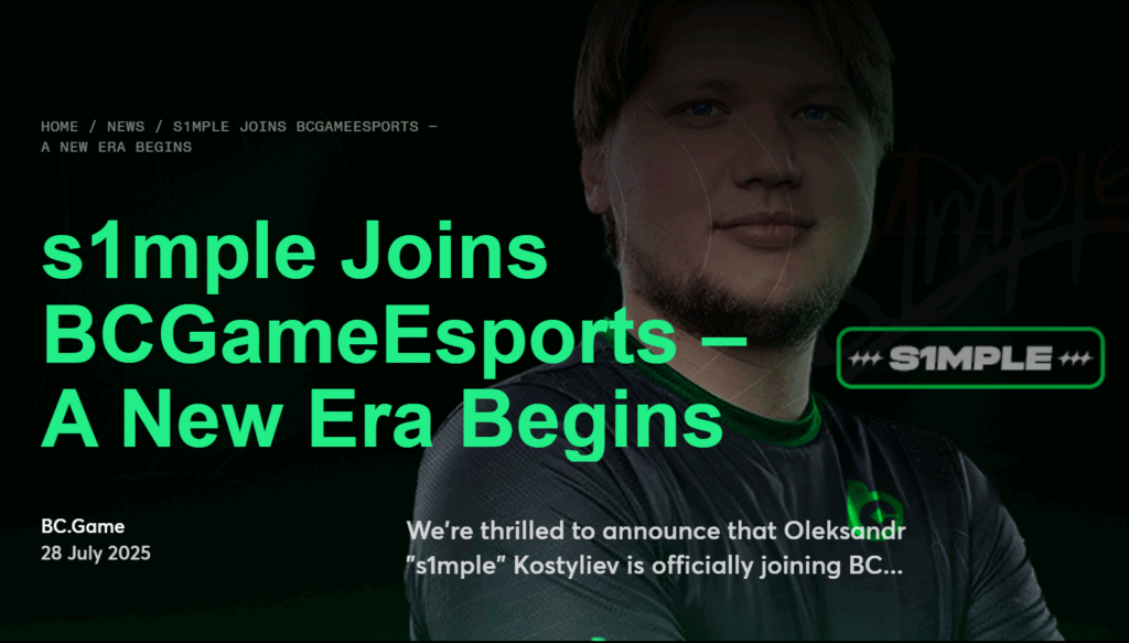 BC Game da el Golpe del Año: s1mple se Une a su Nueva División de Esports 1 image 16