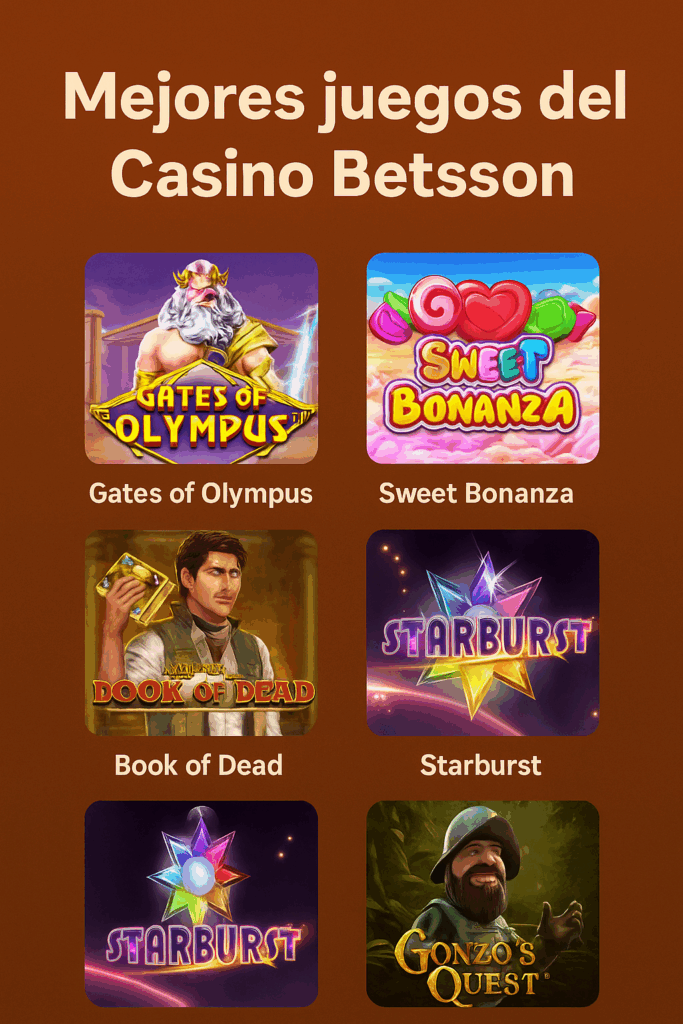 mejores juegos de casino Betsson en Chile