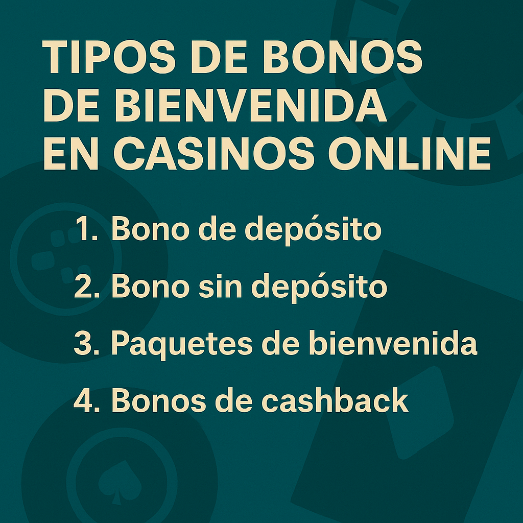 tipos de bonos de bienvenida en casinos online en Chile