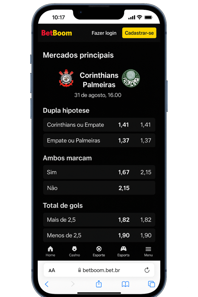 apostar no corinthians na betboom