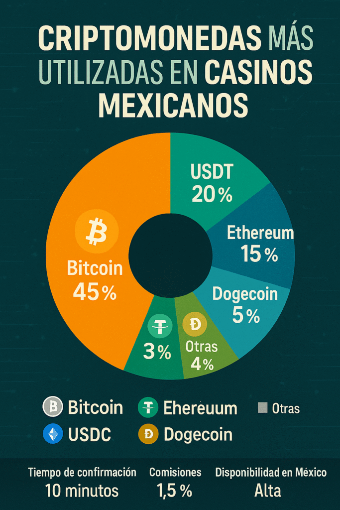 criptomonedas más comunes en los mejores crypto casinos en méxico