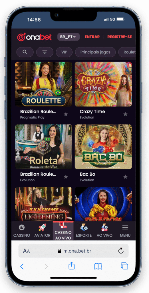 cassino ao vivo onabet