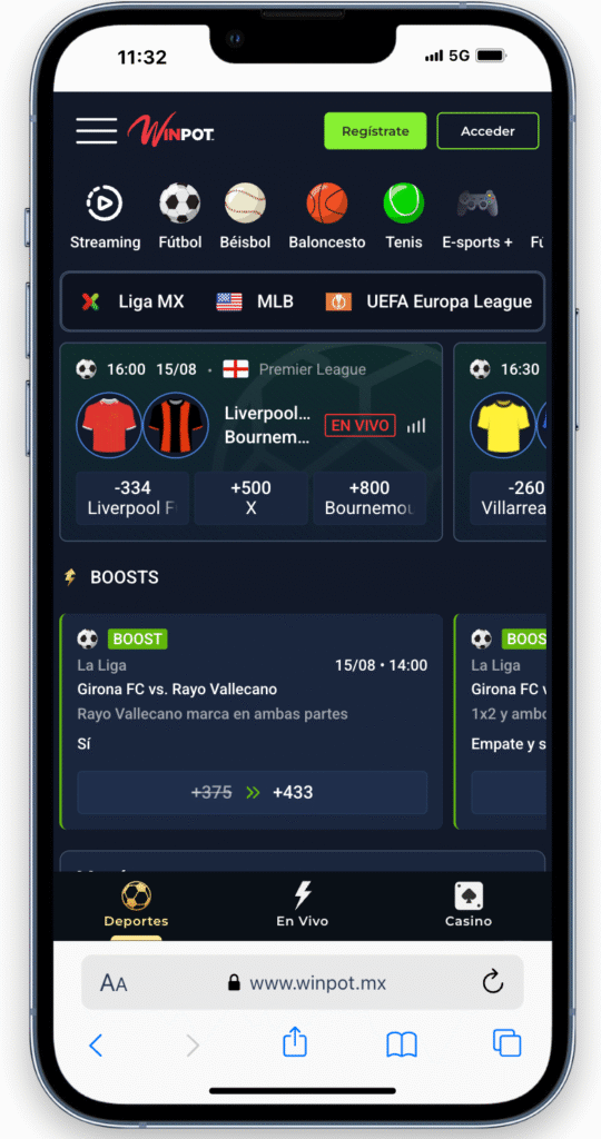 apuestas deportivas en Winpot México