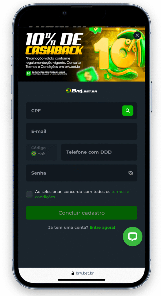 como se cadastrar sem código de cupom br4bet