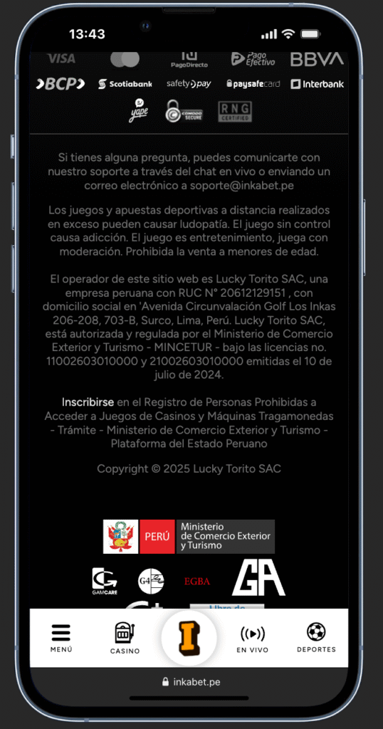 inkabet es legal en Perú
