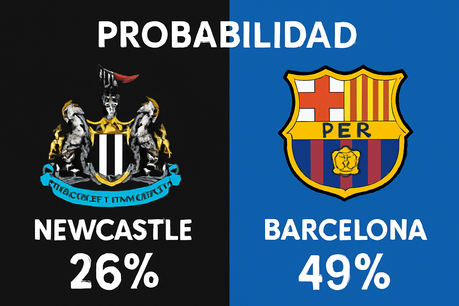Pronóstico Newcastle vs Barcelona - Champions League (18/09/2025)