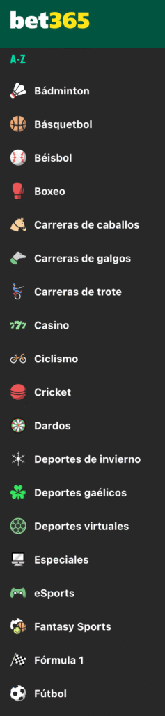 deportes disponibles en bet365 méxico