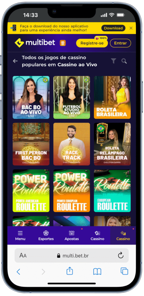 cassino ao vivo multibet