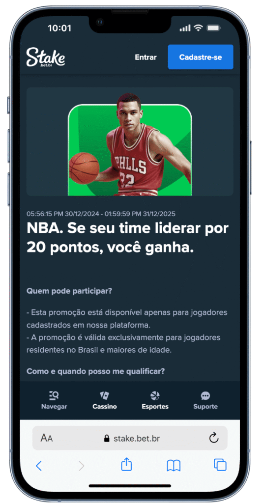 pagamento antecipado Stake: disponivel para futebol, NBA e NFL