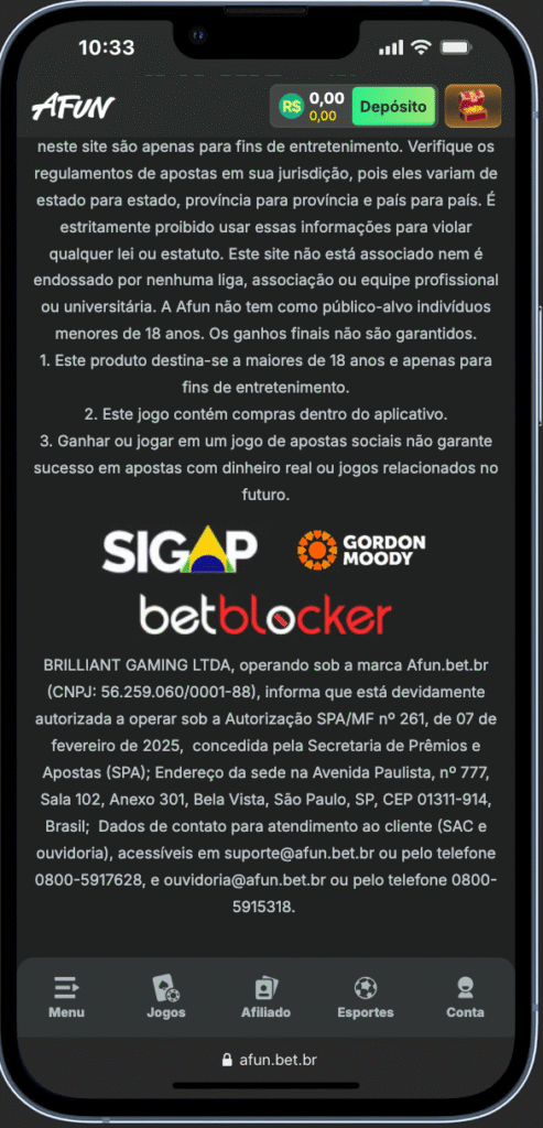 afun é legalizada e confiável