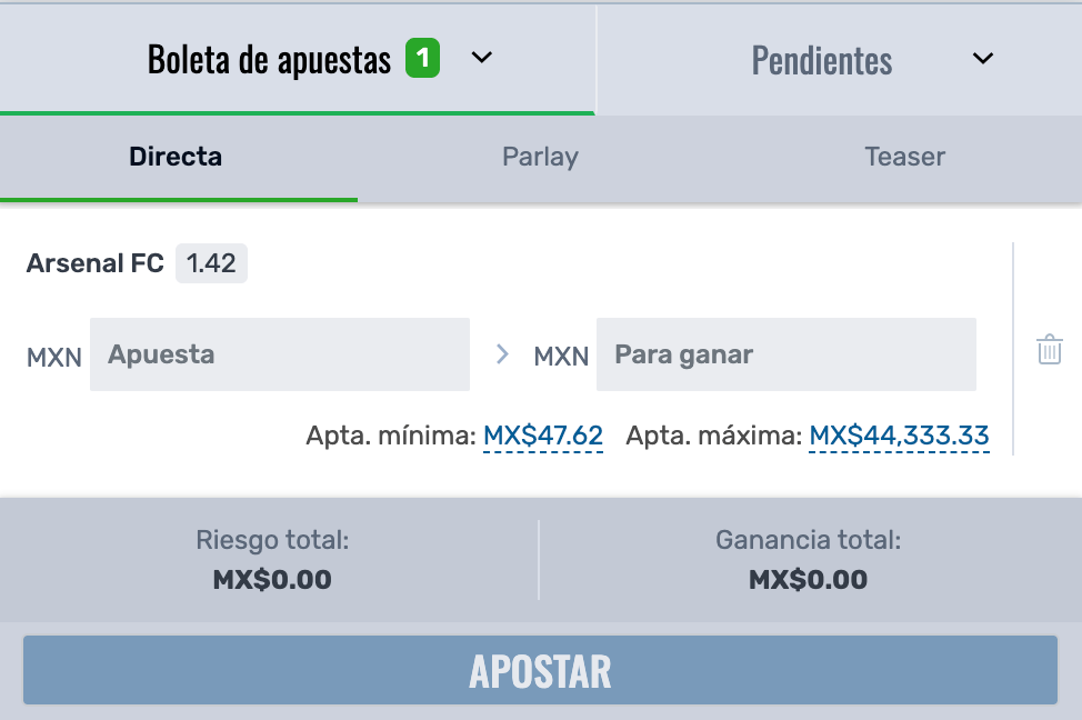 boleta de apuestas en betcris méxico