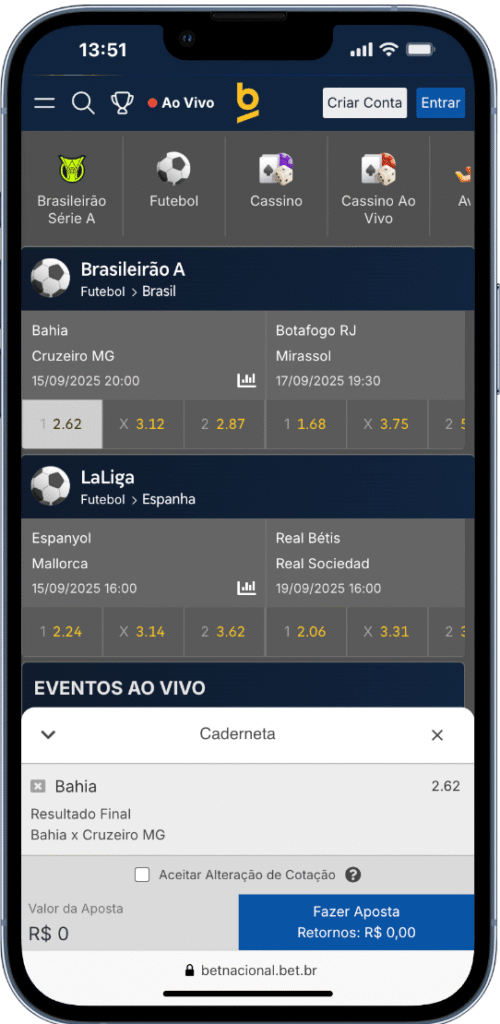como apostar na Betnacional