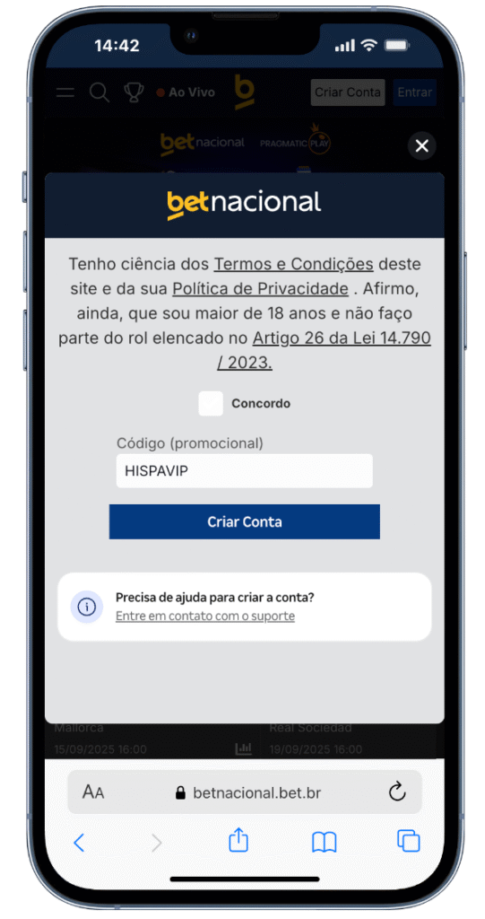 código betnacional: HISPAVIP