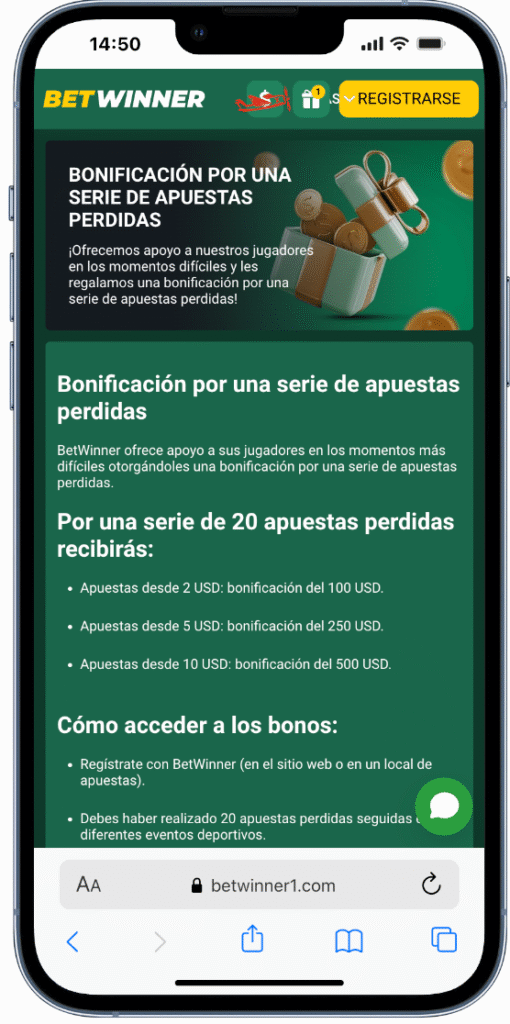 bono por apuestas perdidas betwinner