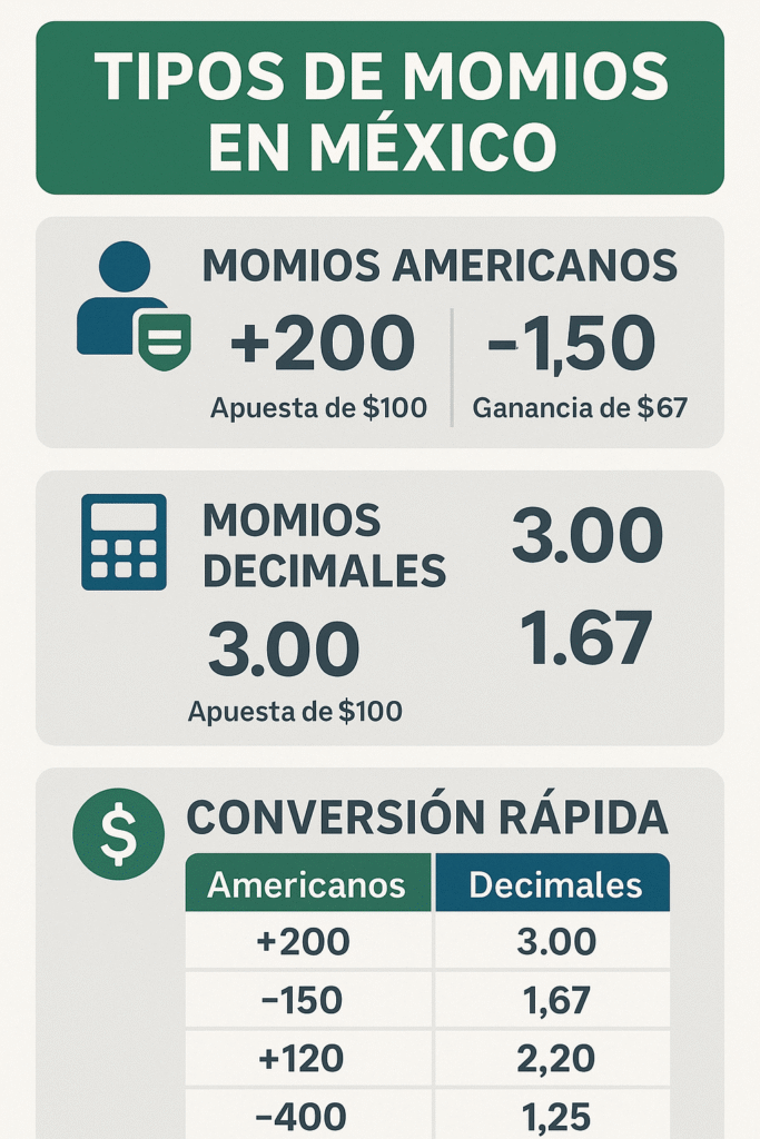 tipos de momios en apuestas deportivas
