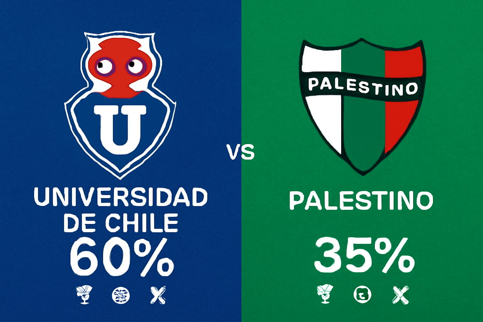 Pronóstico Universidad de Chile vs Palestino - Liga de Primera (13/10/2025)