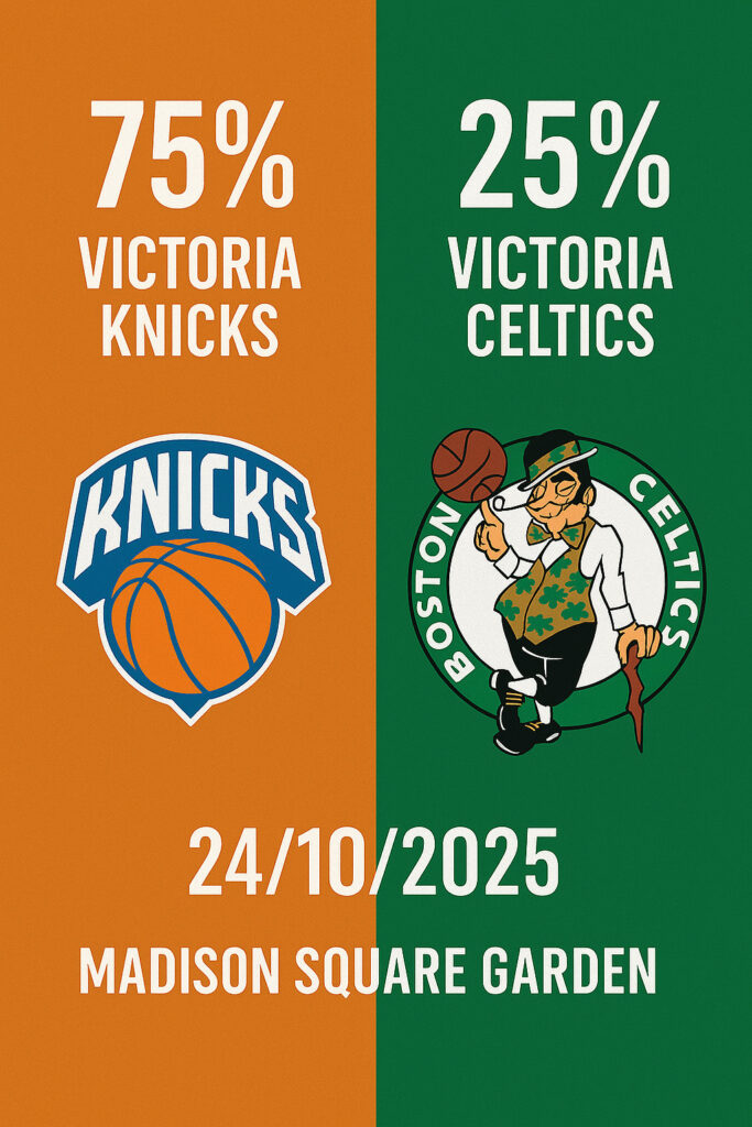Pronóstico New York Knicks vs Boston Celtics - NBA 24/10/2025 34 Pronóstico New York Knicks vs Boston Celtics – NBA 24/10/2025
