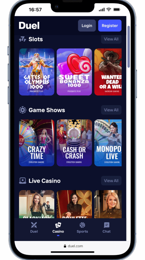 juegos de casino en duel.com