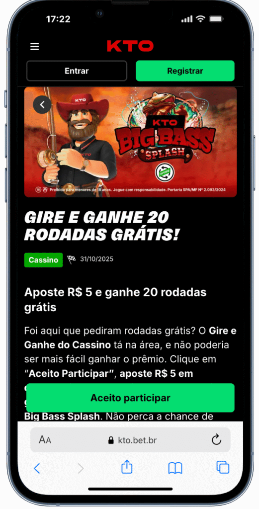 oferta de giros gratis na KTO