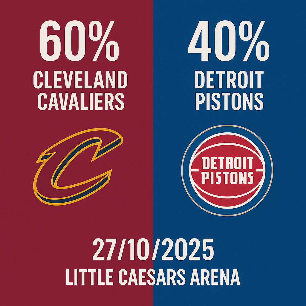 Pronóstico Detroit Pistons vs Cleveland Cavaliers - NBA 27/10/2025 34 Pronóstico Detroit Pistons vs Cleveland Cavaliers - NBA 27/10/2025