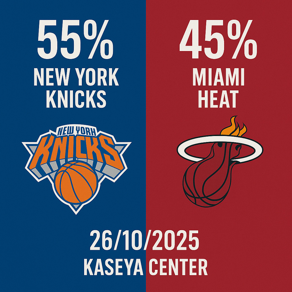 Pronóstico Miami Heat vs New York Knicks - NBA 26/10/2025 34 Pronóstico Miami Heat vs New York Knicks – NBA 26/10/2025