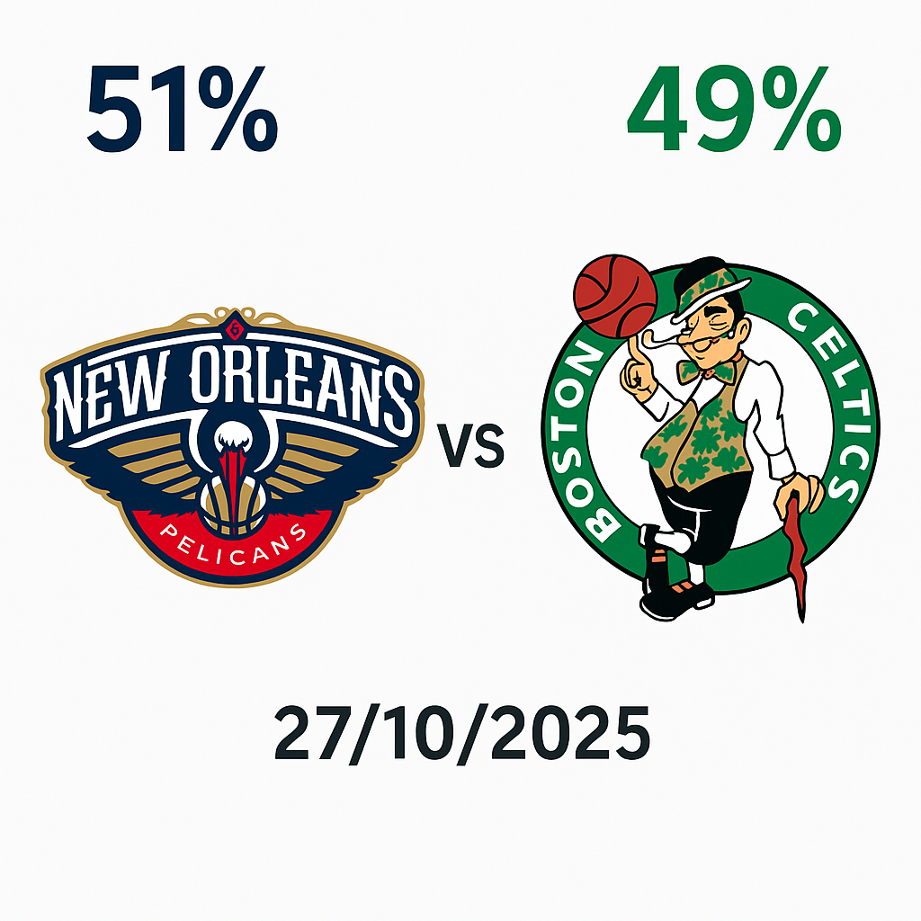 Pronóstico New Orleans Pelicans vs Boston Celtics – NBA 27/10/2025 34 Pronóstico New Orleans Pelicans vs Boston Celtics – NBA 27/10/2025