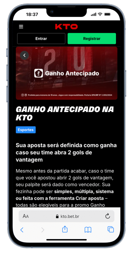 como funciona o ganho antecipado na kto