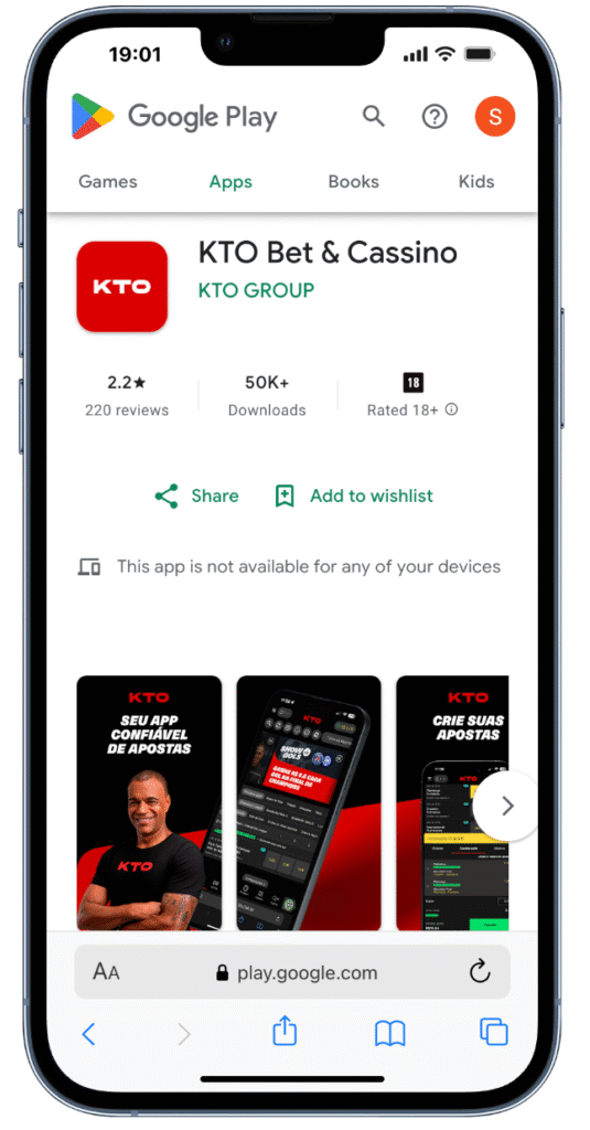 como baixar o kto app na play store