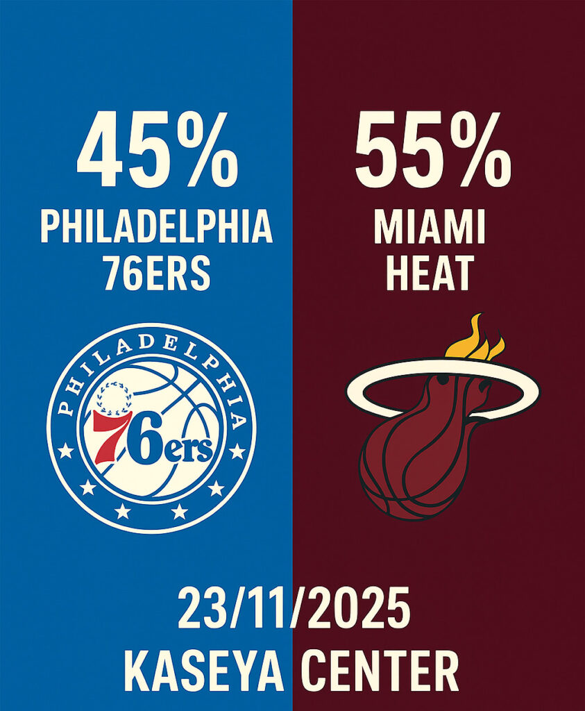 Pronóstico Philadelphia 76ers vs Miami Heat – NBA 23/11/2025
