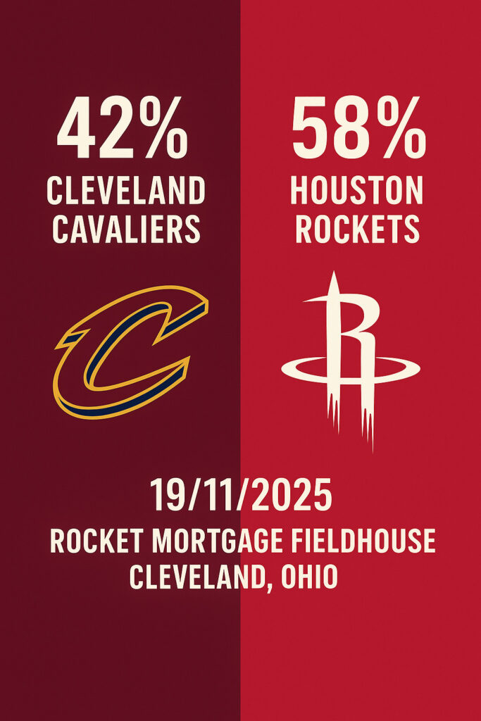 Pronóstico Cleveland Cavaliers vs Houston Rockets – NBA 19/11/2025 34 Pronóstico Cleveland Cavaliers vs Houston Rockets – NBA 19/11/2025
