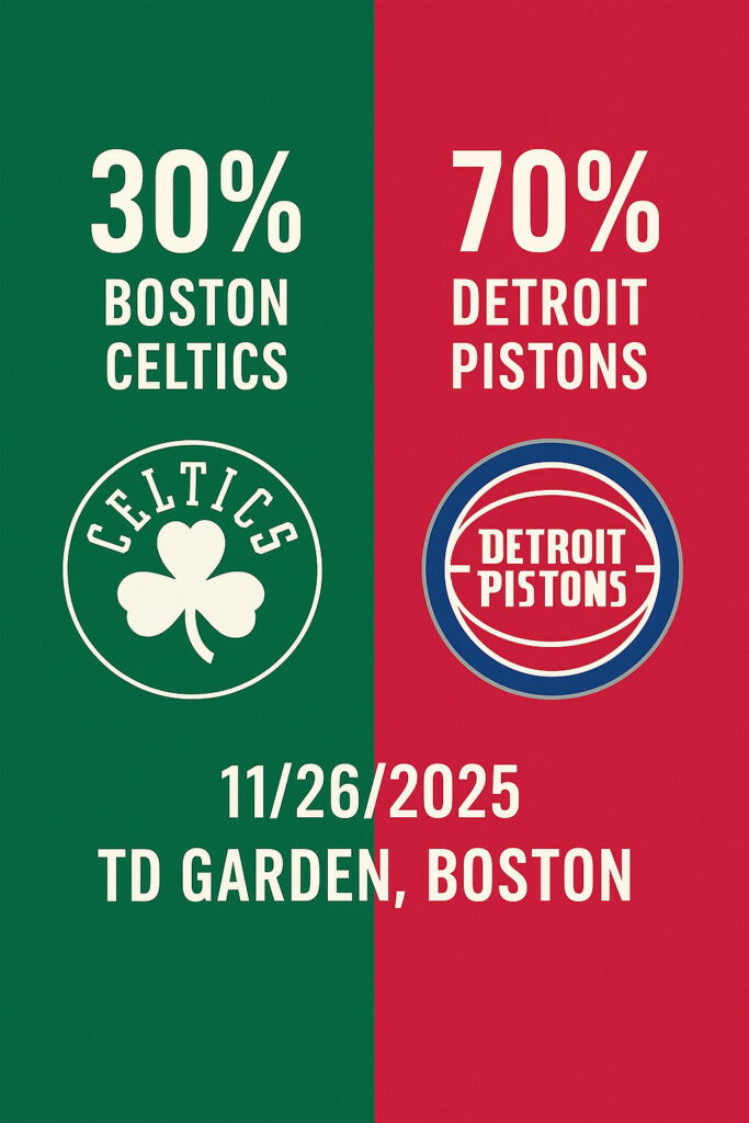 Pronóstico Boston Celtics vs Detroit Pistons - NBA 26/11/25 34 Pronóstico Boston Celtics vs Detroit Pistons – NBA 26/11/2025
