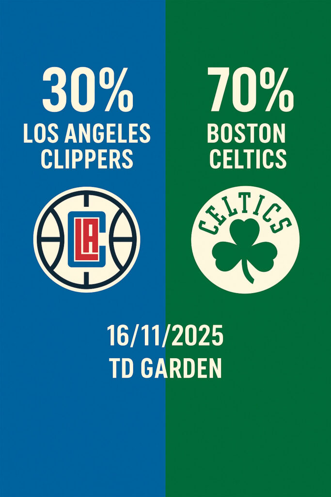 Pronóstico Boston Celtics vs Los Angeles Clippers - NBA 16/11/25 34 Pronóstico Boston Celtics vs Los Angeles Clippers – NBA 16/11/2025