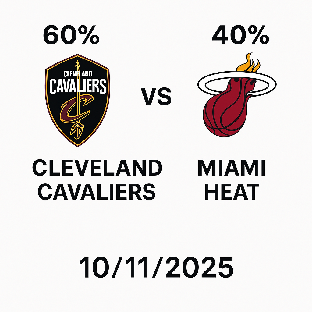 Pronóstico Miami Heat vs Cleveland Cavaliers – NBA 10/11/2025 34 Pronóstico Miami Heat vs Cleveland Cavaliers – NBA 10/11/2025