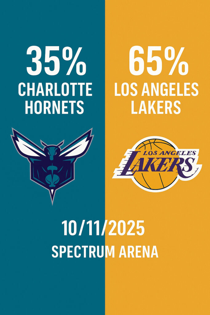 Pronóstico Charlotte Hornets vs Los Angeles Lakers – NBA 10/11/2025
