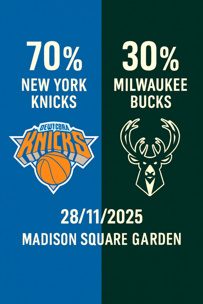 Pronóstico New York Knicks vs Milwaukee Bucks – NBA 28/11/2025