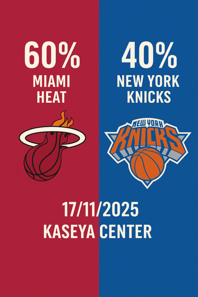 Pronóstico Miami Heat vs New York Knicks – NBA 17/11/2025 34 Pronóstico Miami Heat vs New York Knicks – NBA 17/11/2025