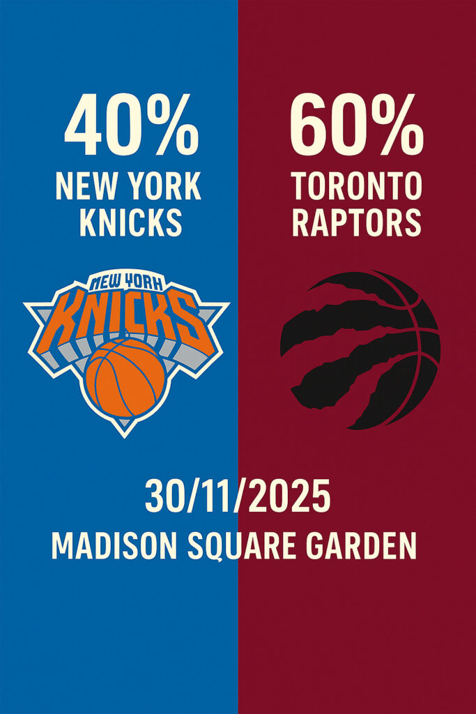 Pronóstico New York Knicks vs Toronto Raptors – NBA 30/11/2025