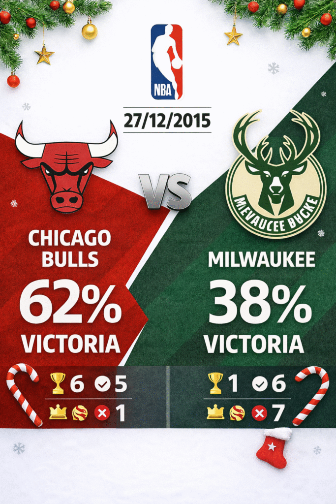 Pronóstico Chicago Bulls vs Milwaukee Bucks – NBA 27/12/2025 34 Pronóstico Chicago Bulls vs Milwaukee Bucks – NBA 27/12/2025