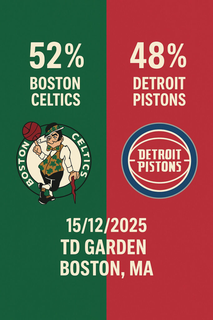 Pronóstico Boston Celtics vs Detroit Pistons – NBA 15/12/2025 34 Pronóstico Boston Celtics vs Detroit Pistons – NBA 15/12/2025