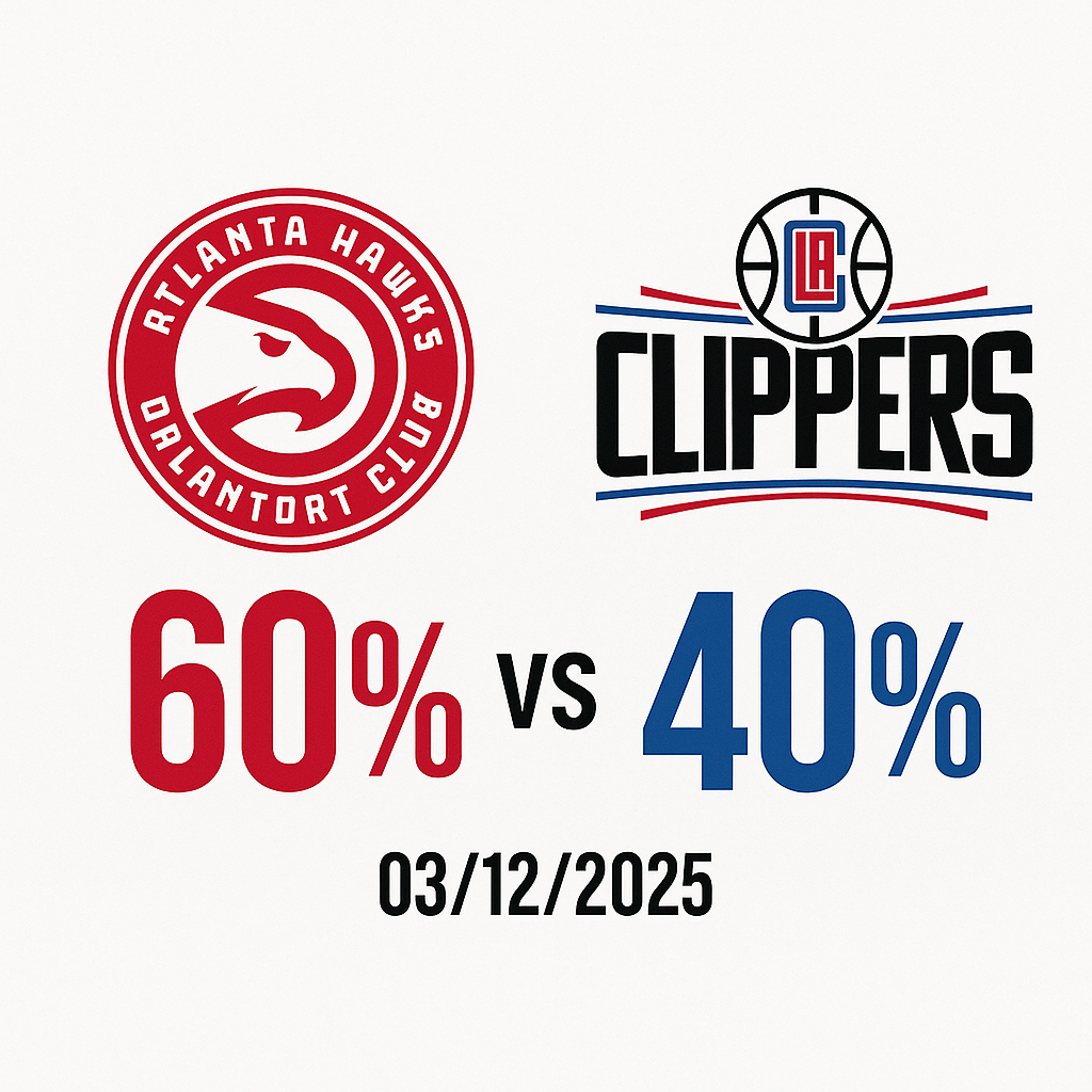Pronóstico Atlanta Hawks vs Los Angeles Clippers – NBA 03/12/2025 34 Pronóstico Atlanta Hawks vs Los Angeles Clippers – NBA 03/12/2025